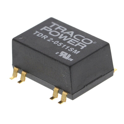 TRACOPOWER TDR 2SM DC-DC Converter, 5V dc/ 400mA Output, 4.5 → 9 V dc Input, 2W, Surface Mount, +85°C Max Temp