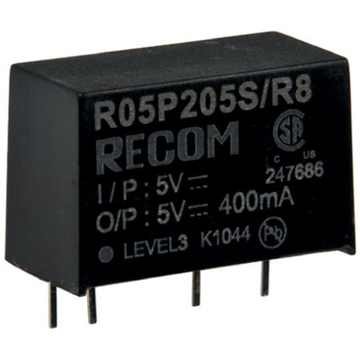 Recom DC-DC Converter, 12V dc/ 167mA Output, 10.8 → 13.2 V dc Input, 2W, Through Hole, +85°C Max Temp -40°C Min