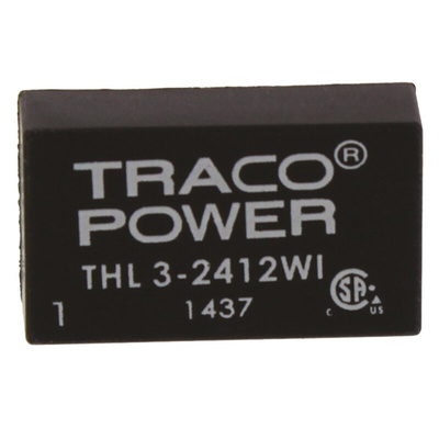 TRACOPOWER THL 3WI DC-DC Converter, 12V dc/ 250mA Output, 9 → 36 V dc Input, 3W, Through Hole, +85°C Max Temp