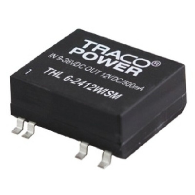 TRACOPOWER THL 6WISM DC-DC Converter, 3.3V dc/ 1.45A Output, 9 → 36 V dc Input, 6W, Surface Mount, +75°C Max