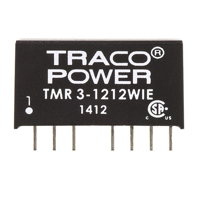 TRACOPOWER TMR 3WIE DC-DC Converter, 12V dc/ 250mA Output, 4.5 → 18 V dc Input, 3W, Through Hole, +85°C Max Temp