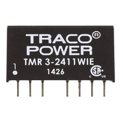 TRACOPOWER TMR 3WIE DC-DC Converter, 5V dc/ 600mA Output, 9 → 36 V dc Input, 3W, Through Hole, +85°C Max Temp