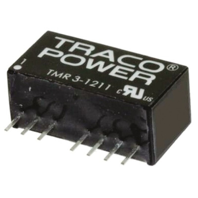 TRACOPOWER TMR 3HI DC-DC Converter, 15V dc/ 200mA Output, 9 → 18 V dc Input, 3W, Through Hole, +85°C Max Temp