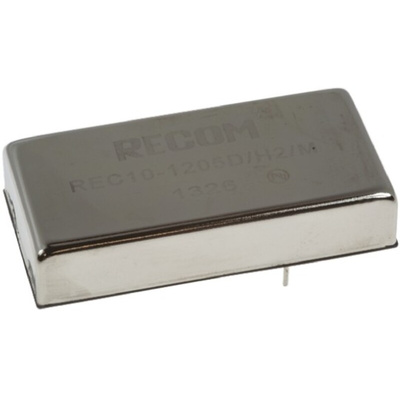 Recom REC10 DC-DC Converter, 5V dc/ 2A Output, 18 → 75 V dc Input, 10W, Through Hole, +71°C Max Temp -40°C Min