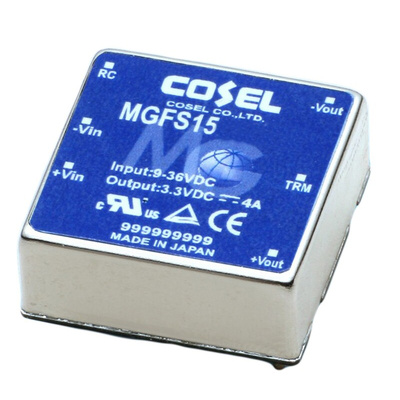 Cosel DC-DC Converter, 12V dc/ 1.3A Output, 9 → 36 V dc Input, 15.6W, Through Hole, +85°C Max Temp -40°C Min Temp