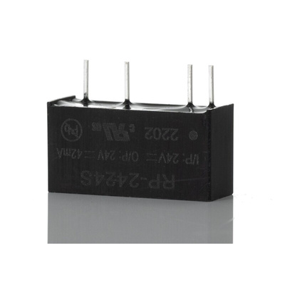Recom RP DC-DC Converter, 24V dc/ 42mA Output, 21.6 → 26.4 V dc Input, 1W, Through Hole, +90°C Max Temp -40°C