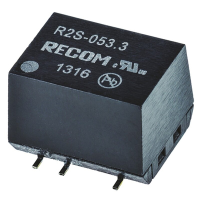 Recom R2S DC-DC Converter, 3.3V dc/ 606mA Output, 4.5 → 5.5 V dc Input, 2W, Surface Mount, +100°C Max Temp -40°C