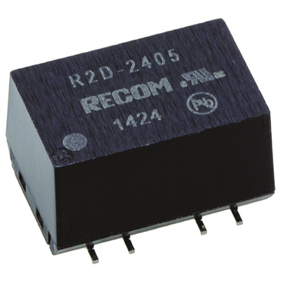 Recom R2D DC-DC Converter, ±5V dc/ ±200mA Output, 4.5 → 5.5 V dc Input, 2W, Surface Mount, +100°C Max Temp -40°C