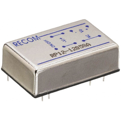 Recom RP12-A DC-DC Converter, 5V dc/ 2.4A Output, 9 → 18 V dc Input, 12W, Through Hole, +85°C Max Temp -40°C Min
