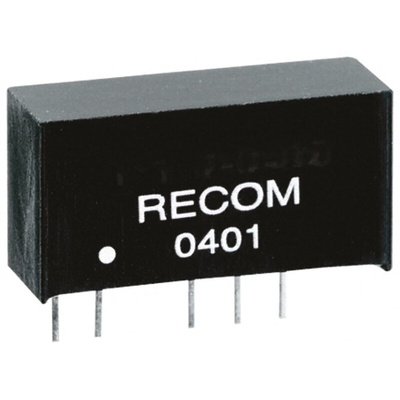 Recom RY DC-DC Converter, 15V dc/ 66mA Output, 4.75 → 5.25 V dc Input, 1W, Through Hole, +70°C Max Temp -40°C