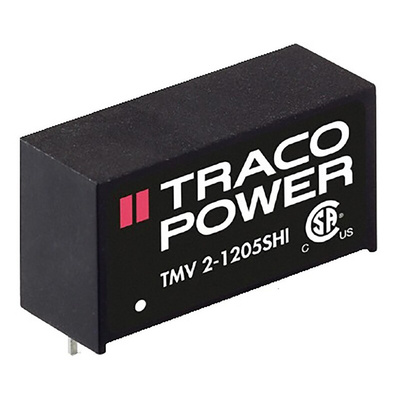 TRACOPOWER TMV 2HI DC-DC Converter, 15V dc/ 132mA Output, 21.6 → 26.4 V dc Input, 2W, Through Hole, +80°C Max