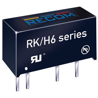 Recom RK DC-DC Converter, 5V dc/ 200mA Output, 21.6 → 26.4 V dc Input, 1W, Through Hole, +90°C Max Temp -40°C