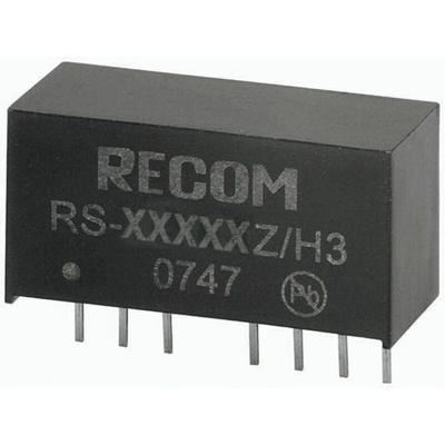 Recom RS DC-DC Converter, 5V dc/ 400mA Output, 18 → 72 V dc Input, 2W, Through Hole, +75°C Max Temp -40°C Min