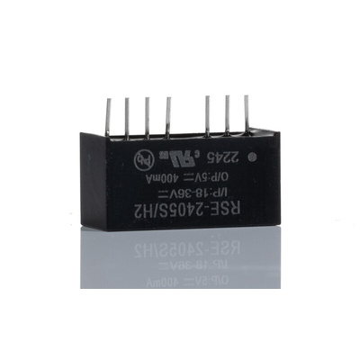 Recom RSE DC-DC Converter, 5V dc/ 400mA Output, 18 → 36 V dc Input, 2W, Through Hole, +75°C Max Temp -40°C Min