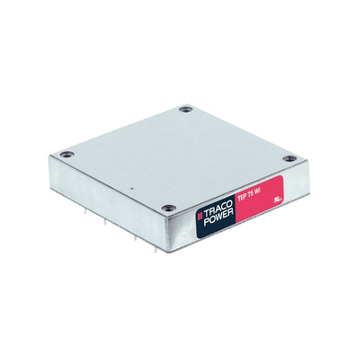 TRACOPOWER TEP 75WI DC-DC Converter, 48V dc/ 1.6A Output, 18 → 75 V dc Input, 75W, DIN Rail Mount, +75°C Max