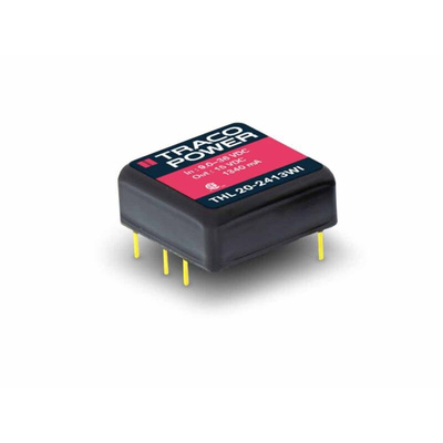 TRACOPOWER THL 20WI DC-DC Converter, 24V dc/ 835mA Output, 9 → 36 V dc Input, 20W, Through Hole, +75°C Max Temp