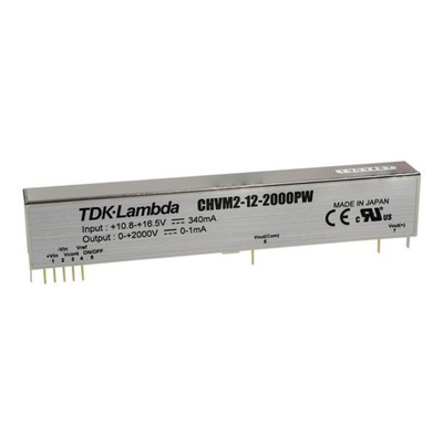 TDK-Lambda CHVM DC-DC Converter, 0 → 180V dc/ 15mA Output, 10.8 → 13.2 V dc Input, 2.7W, Through Hole,