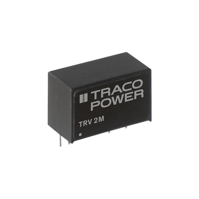 TRACOPOWER TRV 2M Isolated DC-DC Converter, ±5V dc/ 200mA Output, 4.5 → 7 V dc Input, 2W, PCB Mount, +80°C Max