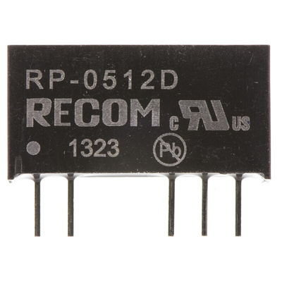 Recom RP DC-DC Converter, ±12V dc/ ±42mA Output, 4.5 → 5.5 V dc Input, 1W, Through Hole, +85°C Max Temp -40°C