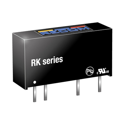 Recom RK DC-DC Converter, 5V dc/ 200mA Output, 4.5 → 5.5 V dc Input, 1W, Through Hole, +85°C Max Temp -40°C Min
