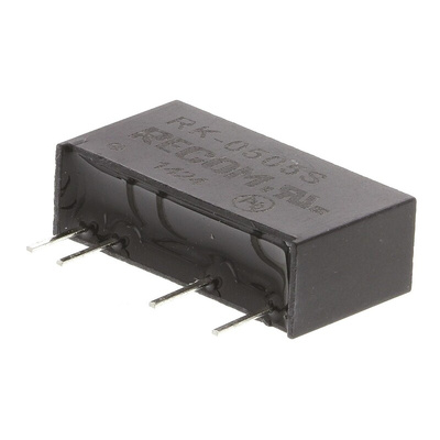Recom RK DC-DC Converter, 5V dc/ 200mA Output, 4.5 → 5.5 V dc Input, 1W, Through Hole, +85°C Max Temp -40°C Min