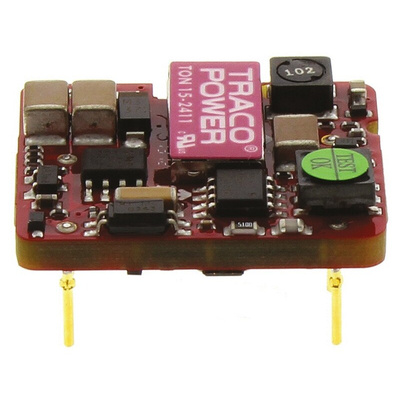 TRACOPOWER TON 15 DC-DC Converter, 5V dc/ 3A Output, 18 → 36 V dc Input, 15W, Through Hole, +85°C Max Temp -40°C