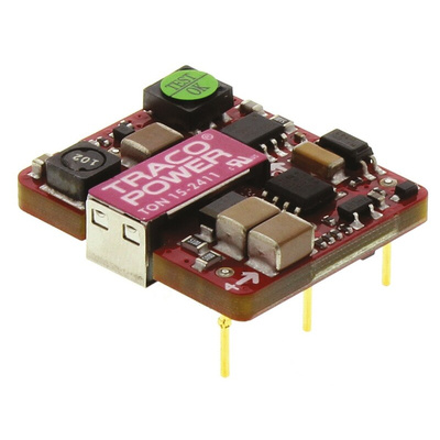 TRACOPOWER TON 15 DC-DC Converter, 5V dc/ 3A Output, 18 → 36 V dc Input, 15W, Through Hole, +85°C Max Temp -40°C