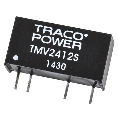 TRACOPOWER TMV DC-DC Converter, 12V dc/ 80mA Output, 21.6 → 26.4 V dc Input, 1W, Through Hole, +85°C Max Temp