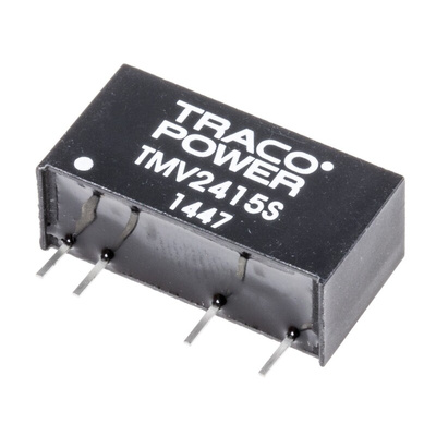 TRACOPOWER TMV DC-DC Converter, 15V dc/ 65mA Output, 21.6 → 26.4 V dc Input, 1W, Through Hole, +85°C Max Temp