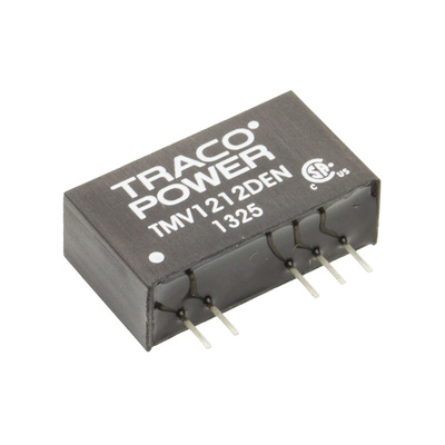 TRACOPOWER TMV EN DC-DC Converter, ±12V dc/ ±40mA Output, 10.8 → 13.2 V dc Input, 1W, Through Hole, +85°C Max