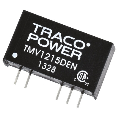 TRACOPOWER TMV EN DC-DC Converter, ±15V dc/ ±30mA Output, 10.8 → 13.2 V dc Input, 1W, Through Hole, +85°C Max
