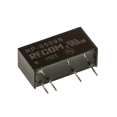 Recom RP DC-DC Converter, 9V dc/ 111mA Output, 4.5 → 5.5 V dc Input, 1W, Through Hole, +85°C Max Temp -40°C Min