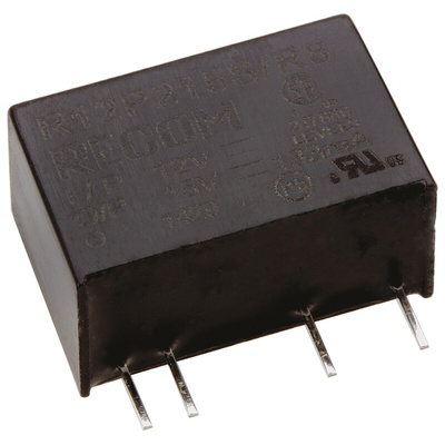Recom DC-DC Converter, 15V dc/ 132mA Output, 10.8 → 13.2 V dc Input, 2W, Through Hole, +85°C Max Temp -40°C Min