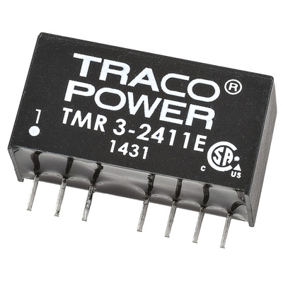 TRACOPOWER TMR 3E DC-DC Converter, 5V dc/ 600mA Output, 18 → 36 V dc Input, 3W, Through Hole, +85°C Max Temp