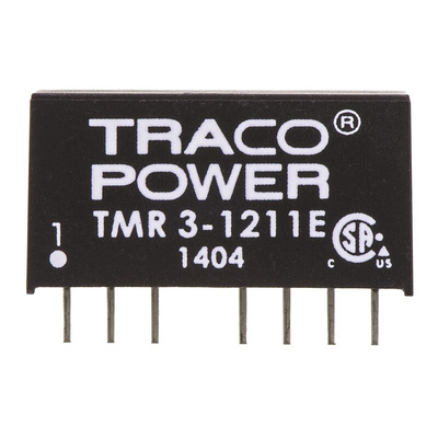 TRACOPOWER TMR 3E DC-DC Converter, 5V dc/ 600mA Output, 9 → 18 V dc Input, 3W, Through Hole, +85°C Max Temp