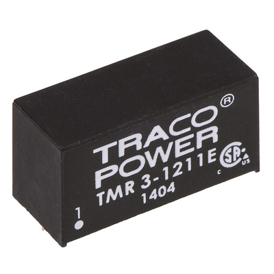 TRACOPOWER TMR 3E DC-DC Converter, 5V dc/ 600mA Output, 9 → 18 V dc Input, 3W, Through Hole, +85°C Max Temp