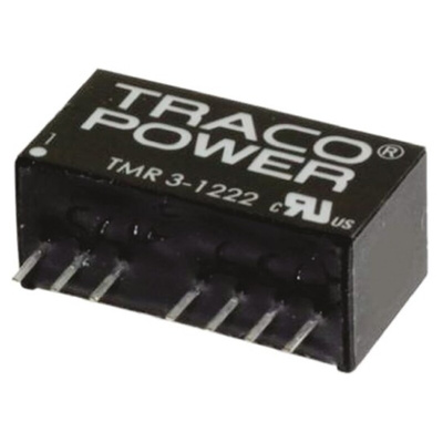 TRACOPOWER TMR 3WIE DC-DC Converter, ±12V dc/ ±125mA Output, 4.5 → 18 V dc Input, 3W, Through Hole, +85°C Max