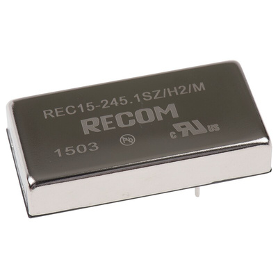 Recom REC15 DC-DC Converter, 5V dc/ 3A Output, 18 → 36 V dc Input, 15W, Through Hole, +71°C Max Temp -40°C Min