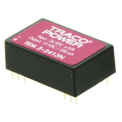 TRACOPOWER TEM 3N DC-DC Converter, 5V dc/ 600mA Output, 4.5 → 5.5 V dc Input, 3W, Through Hole, +85°C Max Temp