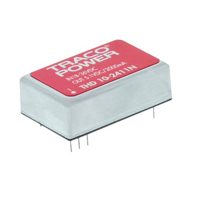 TRACOPOWER THD 10N DC-DC Converter, 15V dc/ 666mA Output, 18 → 36 V dc Input, 10W, Through Hole, +85°C Max Temp