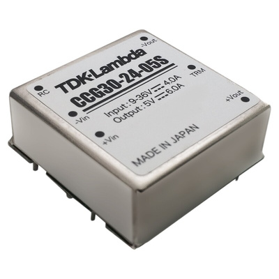 TDK-Lambda CCG 30 DC-DC Converter, 3.3V dc/ 7A Output, 9 → 36 V dc Input, 23.1W, Through Hole, +85°C Max Temp