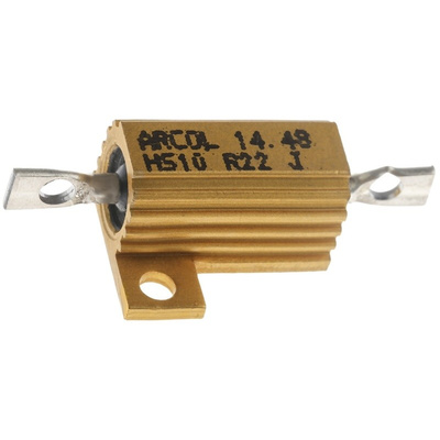Arcol HS10 Series Aluminium Housed Axial Wire Wound Panel Mount Resistor, 220mΩ ±5% 10W