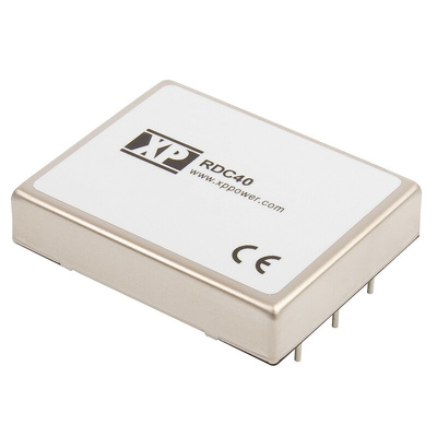 XP Power RDC40 DC-DC Converter, 12V dc/ 3.35A Output, 36 → 140 V dc Input, 40W, Through Hole, +85°C Max Temp