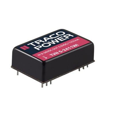 TRACOPOWER TVN 5WI DC-DC Converter, ±24V dc/ ±100mA Output, 4.5 → 12 V dc Input, 5W, Through Hole, +85°C Max