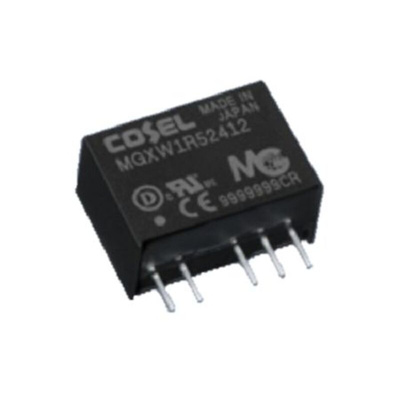 Cosel MGXW1R5 DC-DC Converter, ±12V dc/ 65mA Output, 6 → 60 V dc Input, 1.56W, Through Hole, +85°C Max Temp