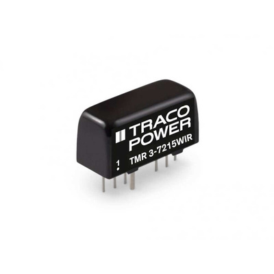 TRACOPOWER TMR 3WIR DC-DC Converter, 5V dc/ 600mA Output, 43 → 160 V dc Input, 3W, Through Hole, +90°C Max Temp