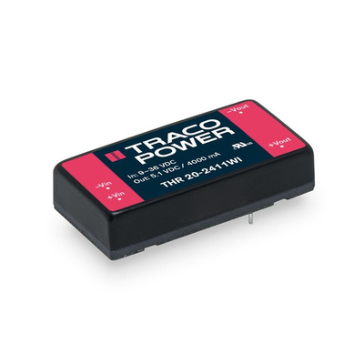 TRACOPOWER THR 20WI Isolated DC-DC Converter, 24V dc/, 40 → 160 V dc Input, 20W, PCB