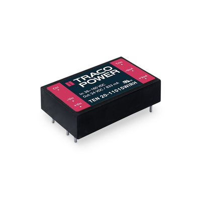 TRACOPOWER TEN 20WIRH Isolated DC-DC Converter, 24V dc/, 36 → 160 V dc Input, 20W, PCB Mount