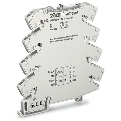 Wago 787 DC-DC Converter, 10V dc/ 500mA Output, 15 → 30 V dc Input, 5W, DIN Rail Mount, +70°C Max Temp -25°C Min