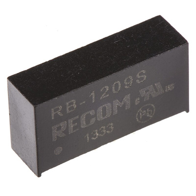 Recom RB DC-DC Converter, 9V dc/ 111mA Output, 10.8 → 13.2 V dc Input, 1W, Through Hole, +85°C Max Temp -40°C